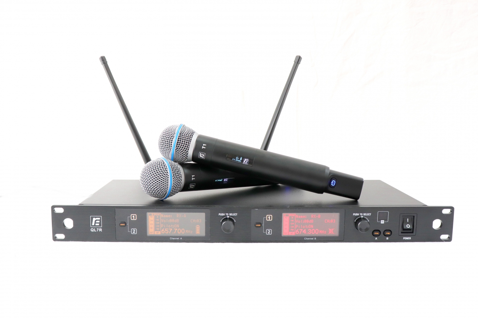 RFIntell QL7R/T1-A 651,800-683,400 МГц 2-канальная радиосистема с 2-мя ручными микрофонами в Горно-Алтайске